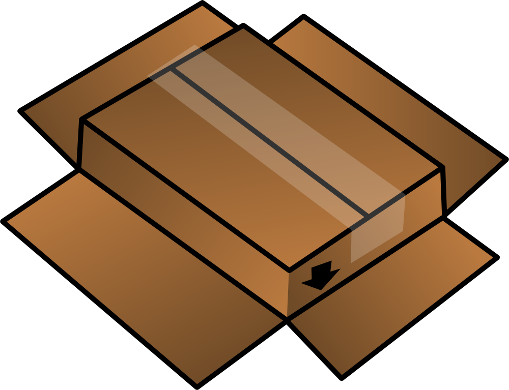 OnlineLabels Clip Art - Cardboard Box Turned Around