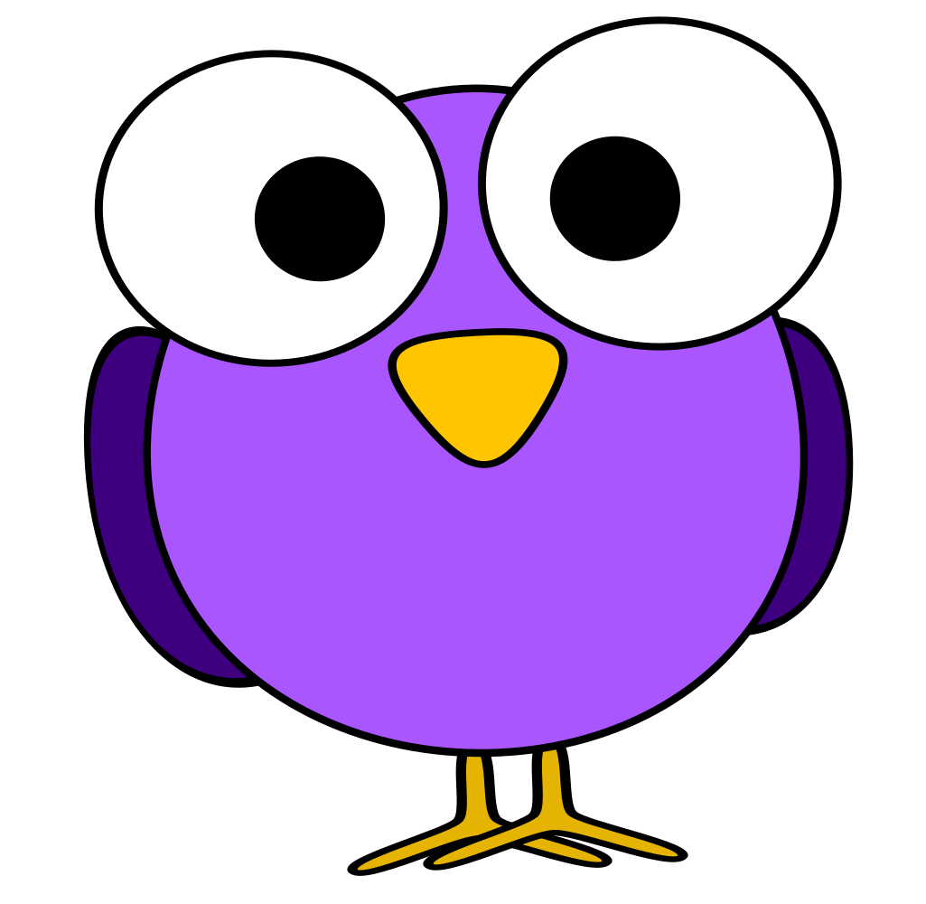OnlineLabels Clip Art - Purple Googly-Eye Bird