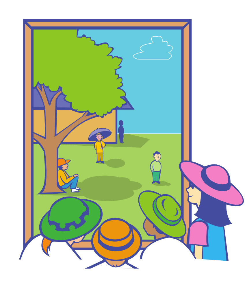 OnlineLabels Clip Art - Kids Looking Out Window