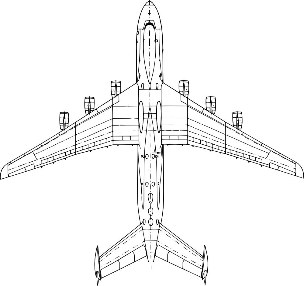 OnlineLabels Clip Art - Top View - Antonov AN-225 [Mria]