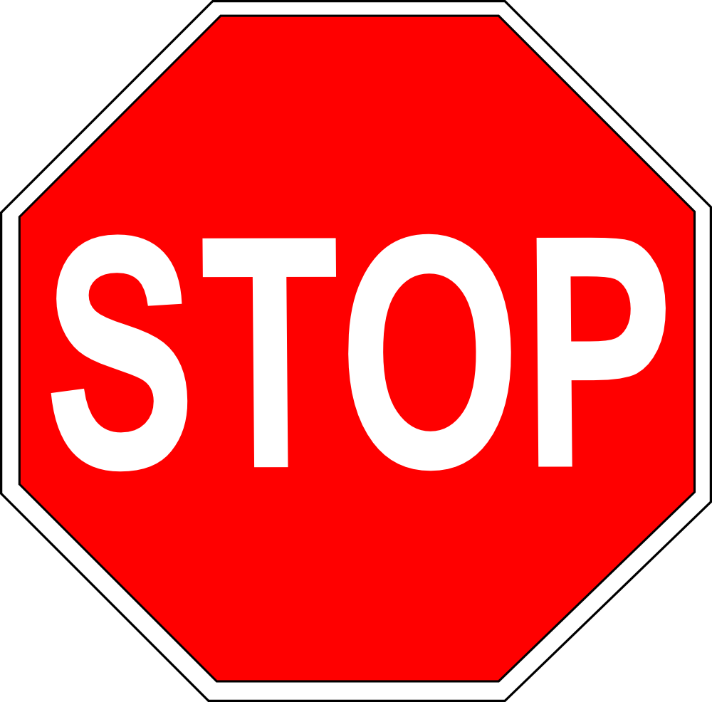 OnlineLabels Clip Art - Red And White Stop Sign