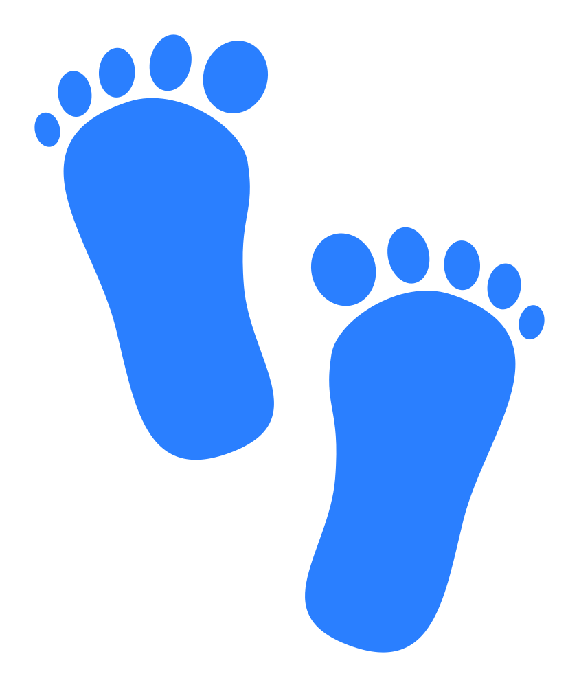 Download OnlineLabels Clip Art - Baby Footprints Blue