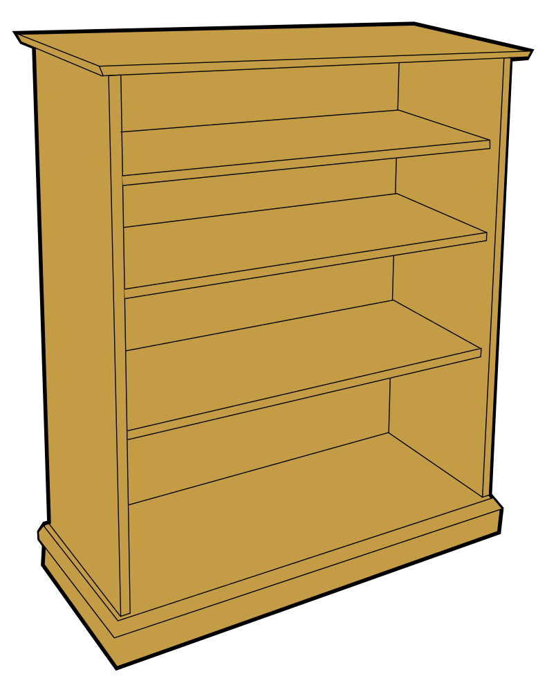 OnlineLabels Clip Art - Wooden Bookcase