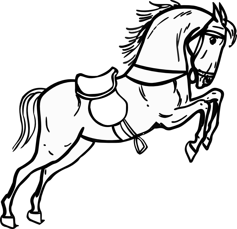 OnlineLabels Clip Art - Jumping Horse Outline