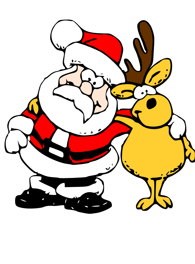 Download OnlineLabels Clip Art - Santa And Reindeer