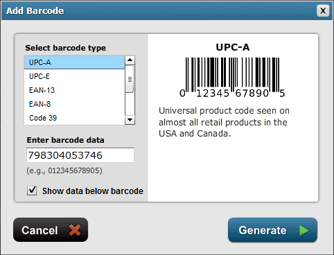 Help Center - Maestro Label Designer - How to Create a Barcode