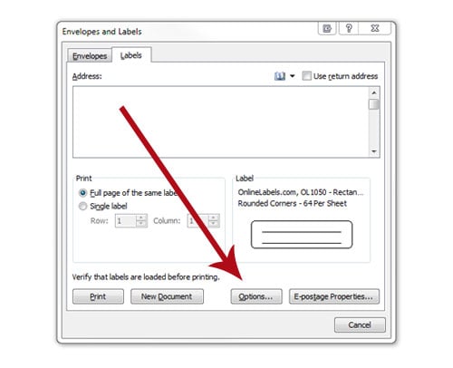 Microsoft Word Label Printing Help