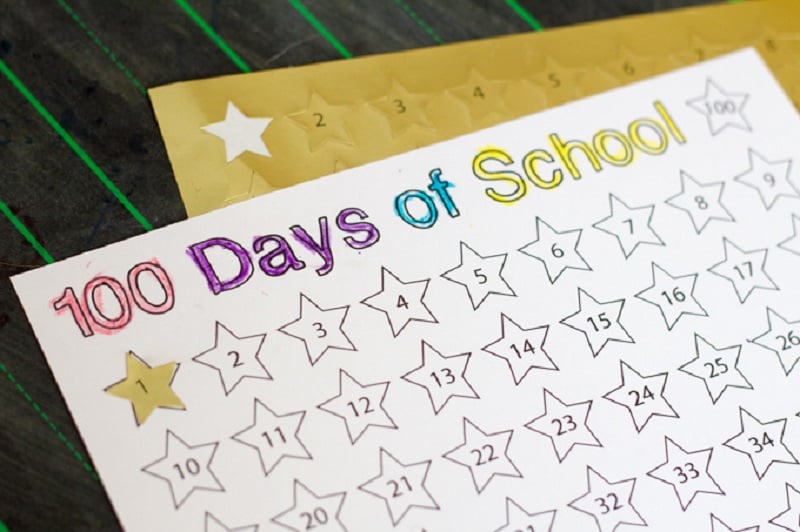 Printable 100 Days Of School Chart