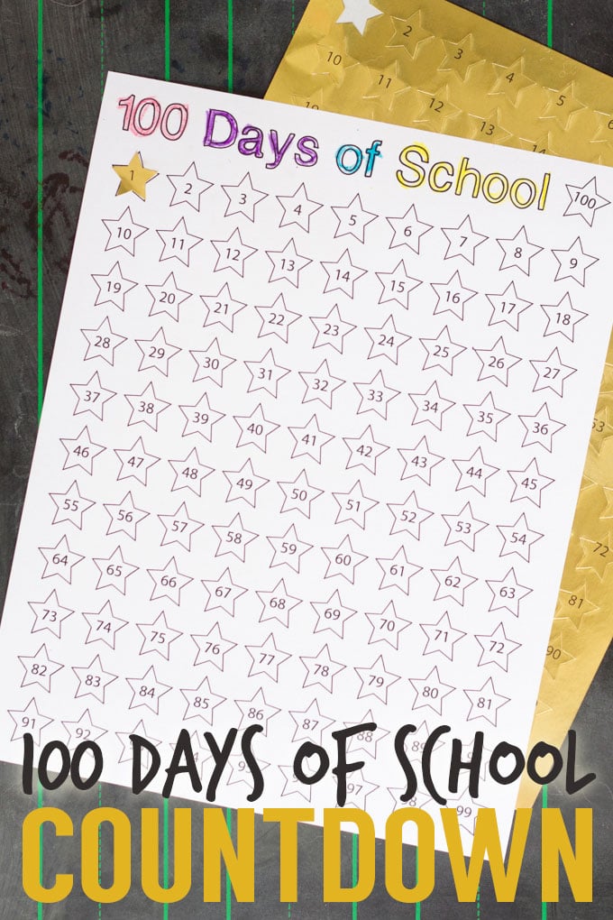 100 Days of School Countdown Chart + Kids Craft