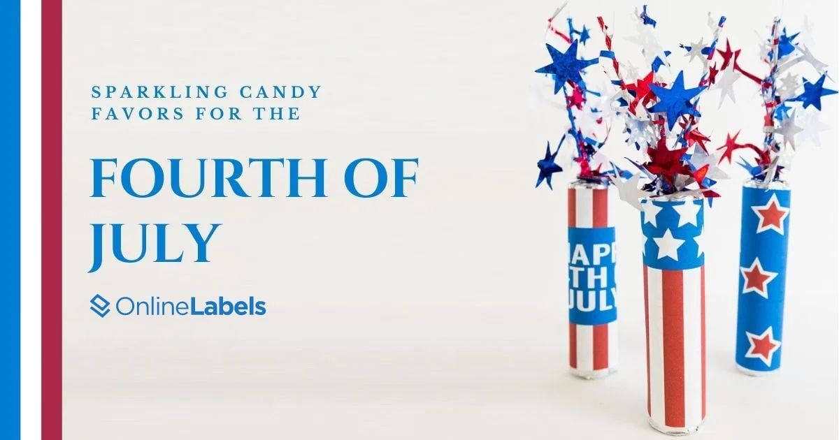 Candy favor idea for your 4th of July party: sparkler-themed rolls of candy