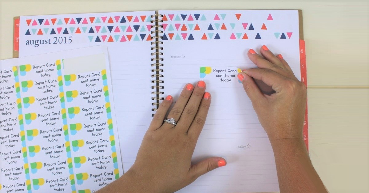 Send students home with notes for their parents with printable planner stickers