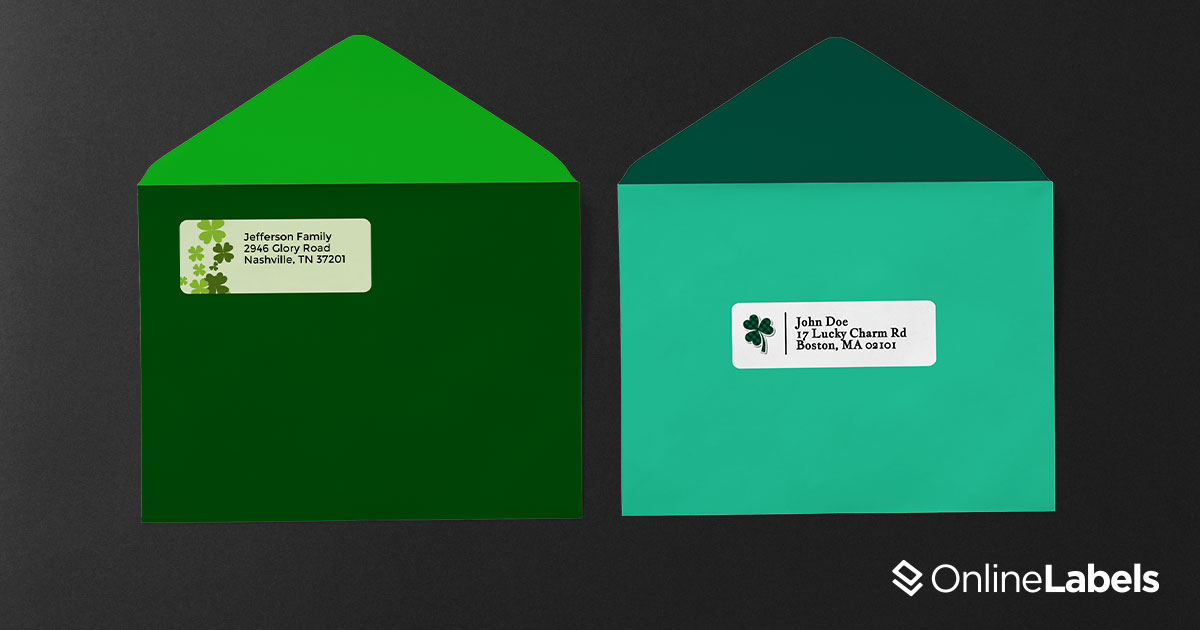 Free printable address label templates to celebrate St. Patrick's Day all March long