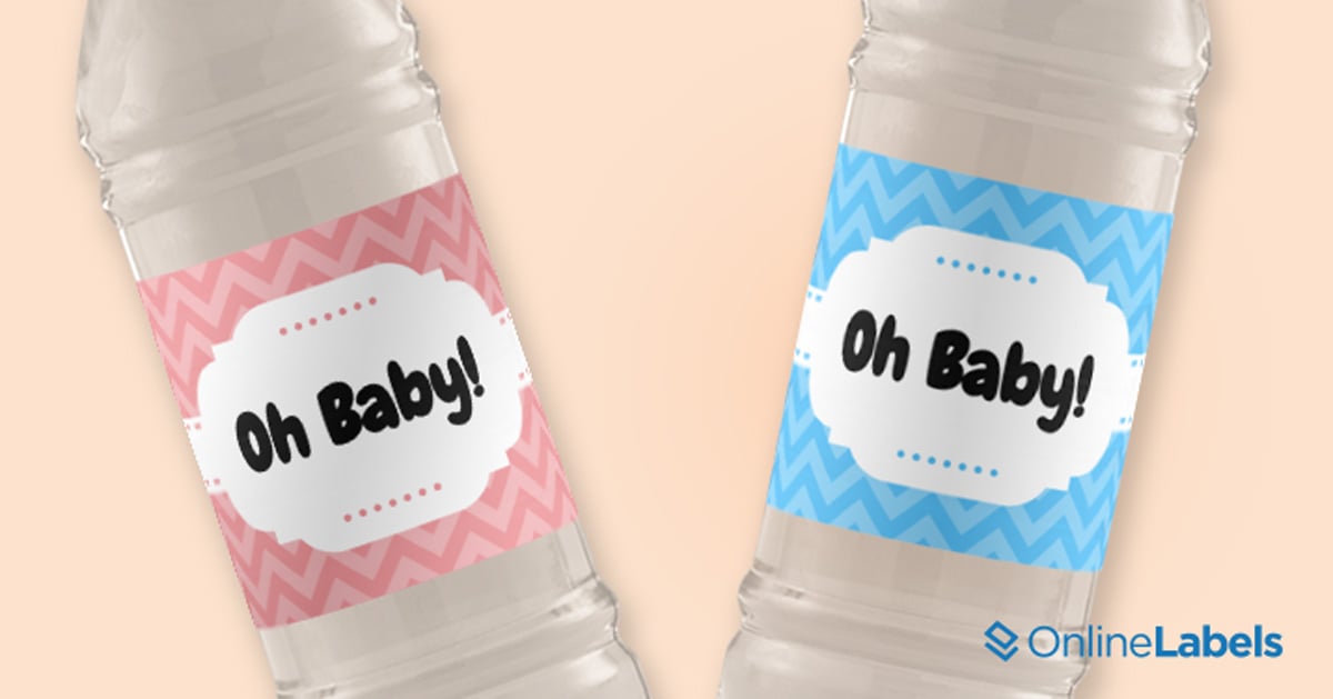 Label designs you can download for free and attach to water bottles at a baby shower