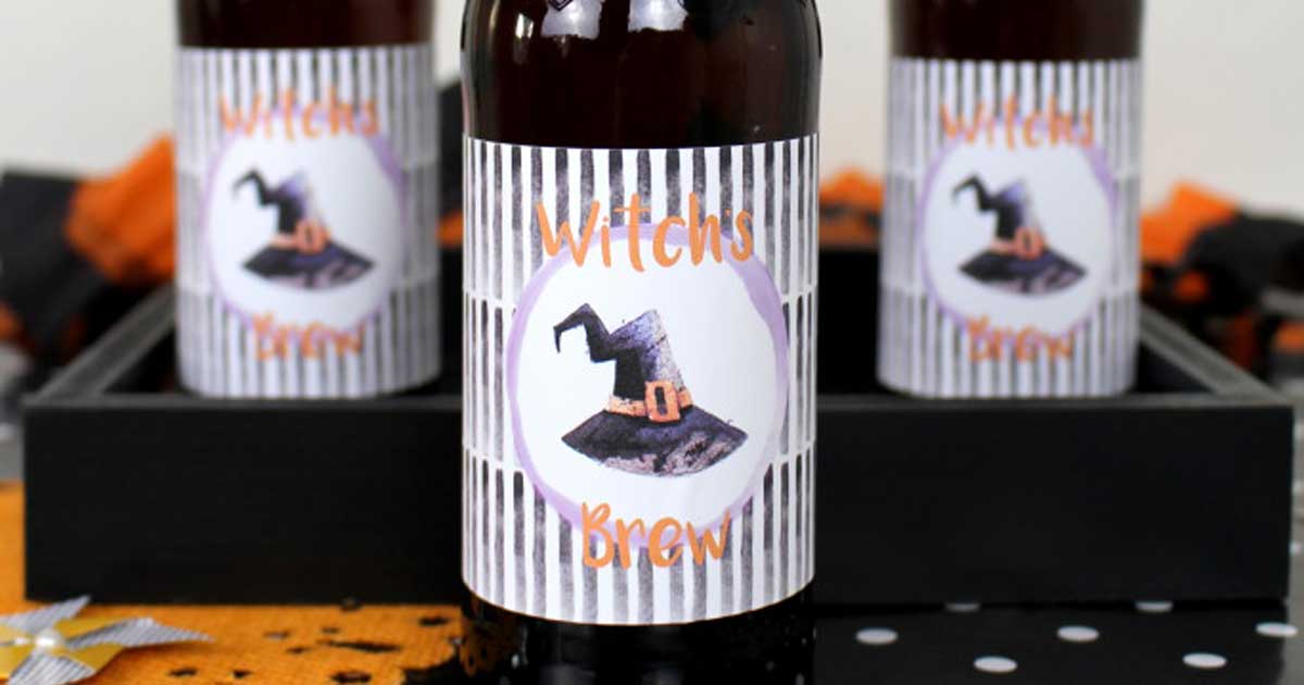 Beer bottle label template for Halloween