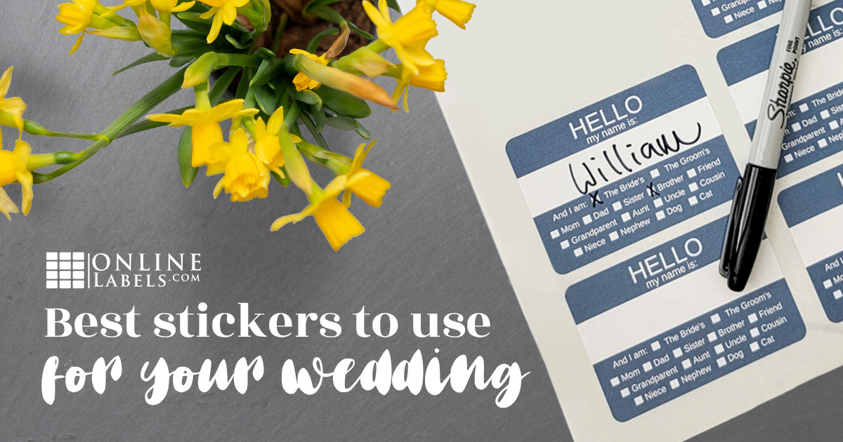 Elegant Wedding Name Tag Label - OnlineLabels