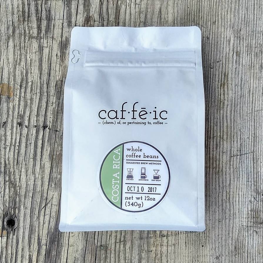 Caffeic Coffee Roasters bag label