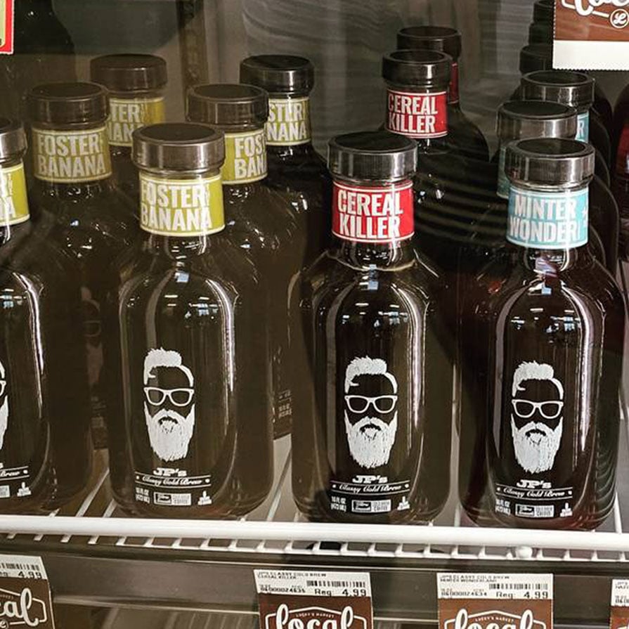 JP's Classy Cold Brew bottle labels