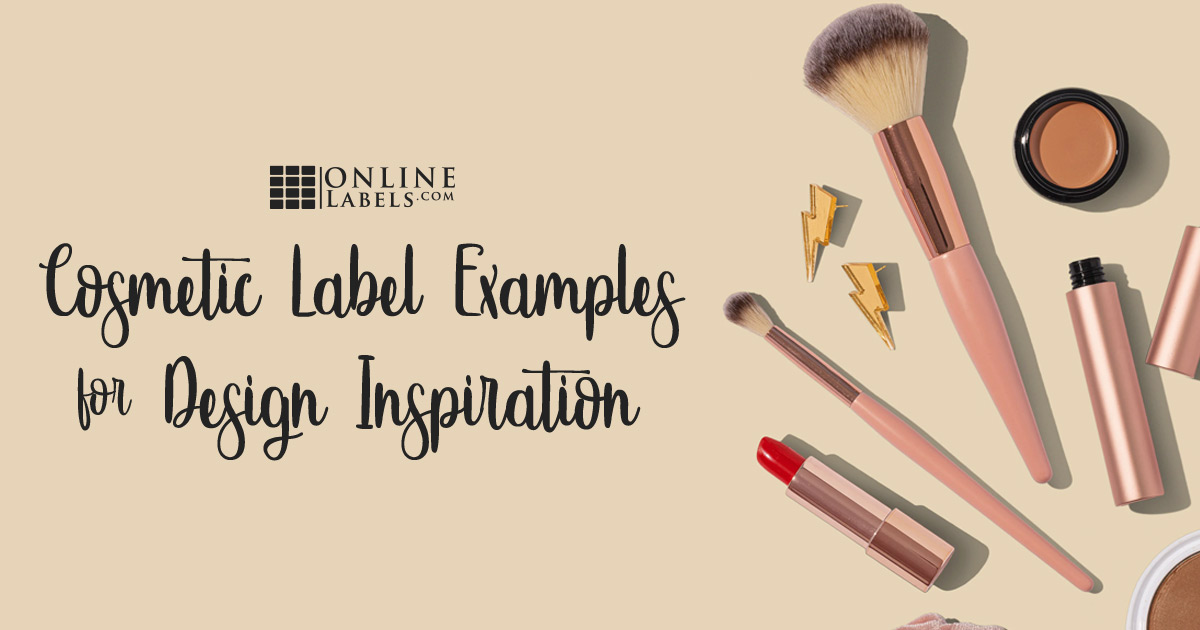 Cosmetic label examples for design inspiration.