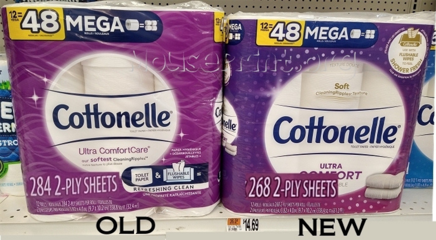Cottonelle before and after shrinkflation example