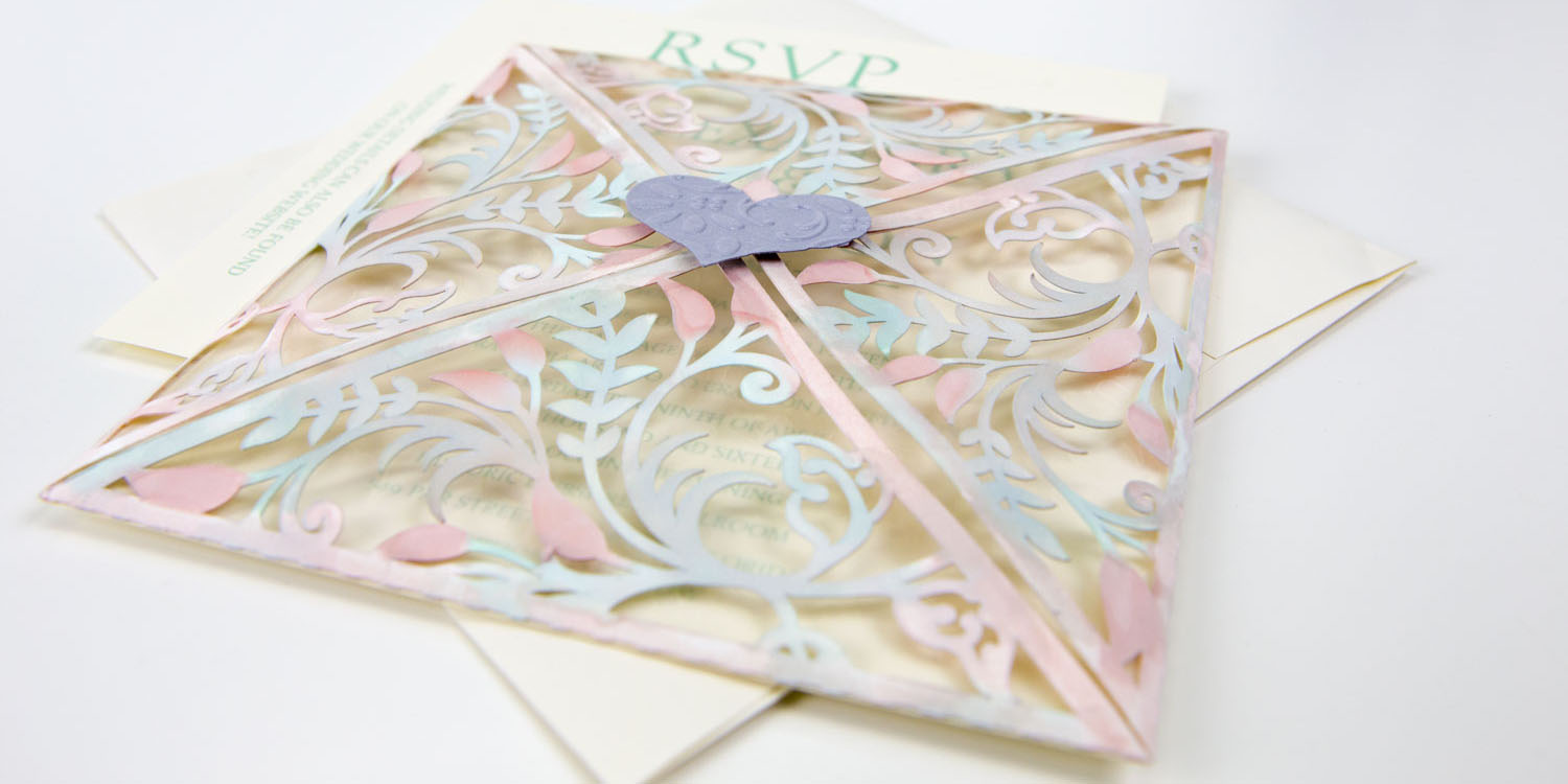 custom cut designs on wedding invitations