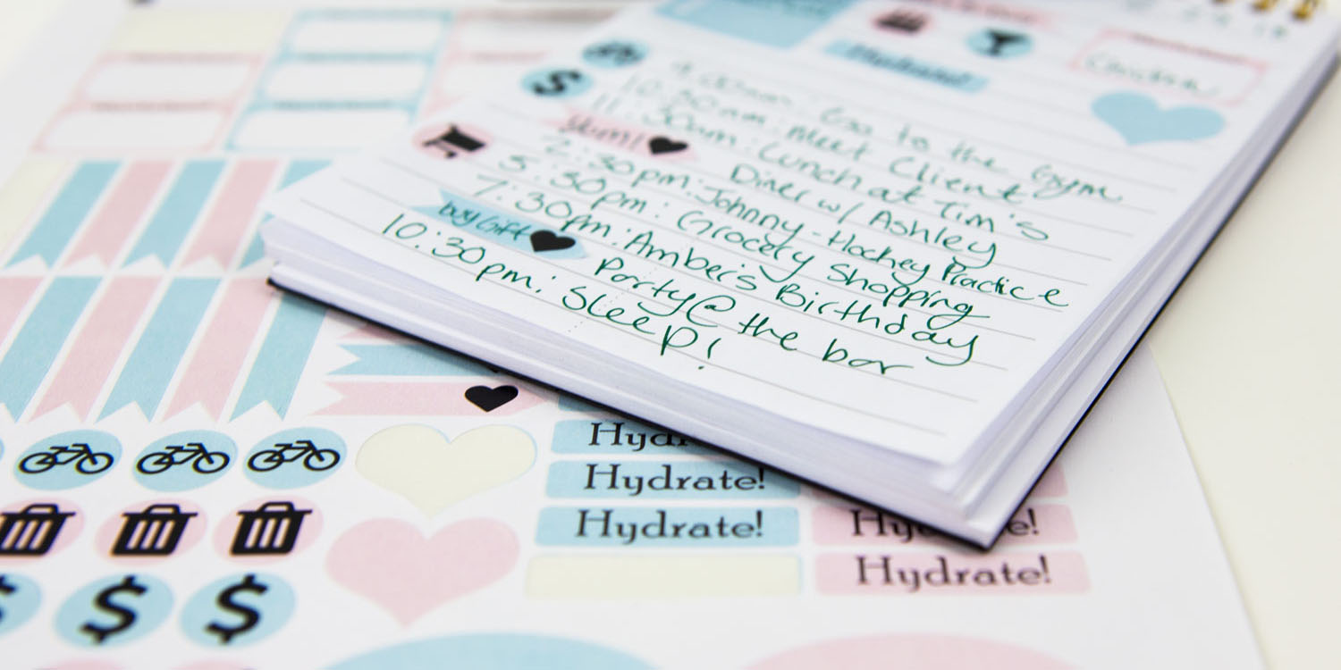 Examples of the planner stickers you can make using OnlineLabels sticker paper and your electronic cutting machine