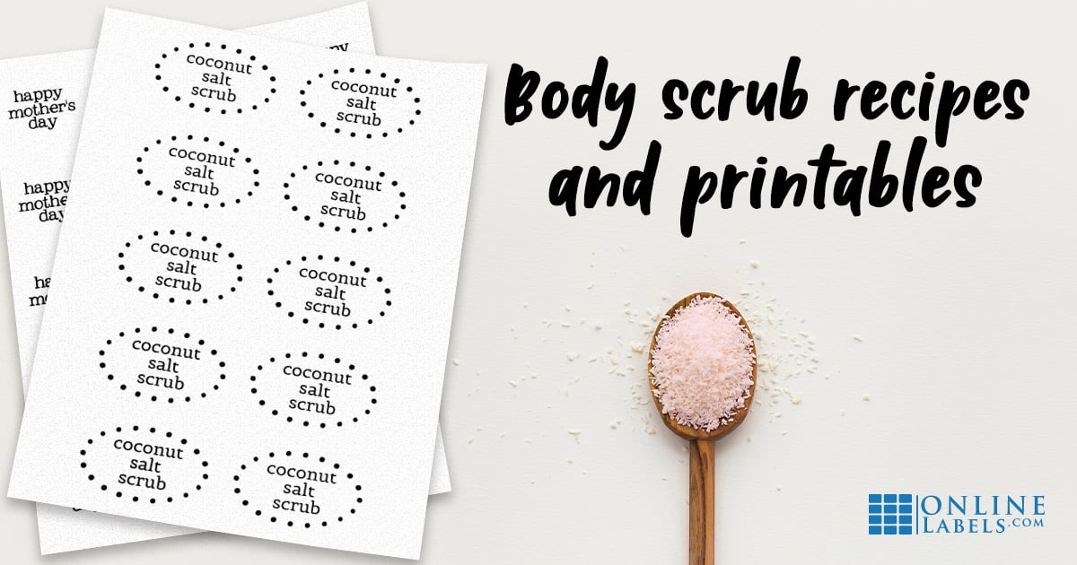 Mother's day gift idea: homemade body scrubs + free printables for the jars!