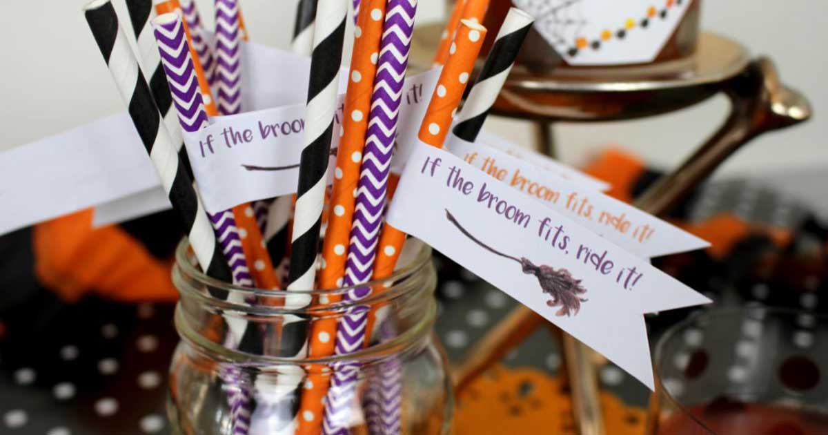 How to make straw flags for Halloween straws