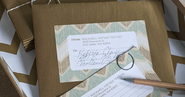 Earthy chevron mailing labels