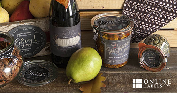 Label templates for fall food gift sets