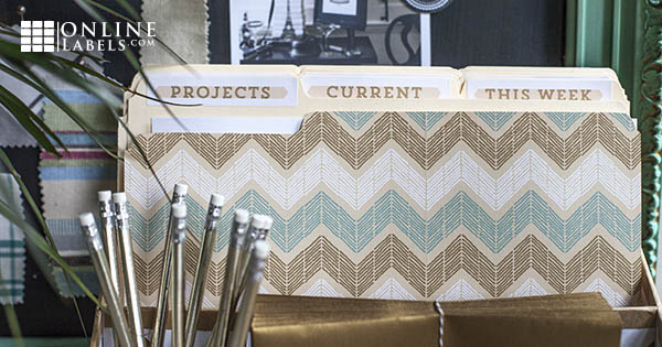 File folder with earthy chevron labels