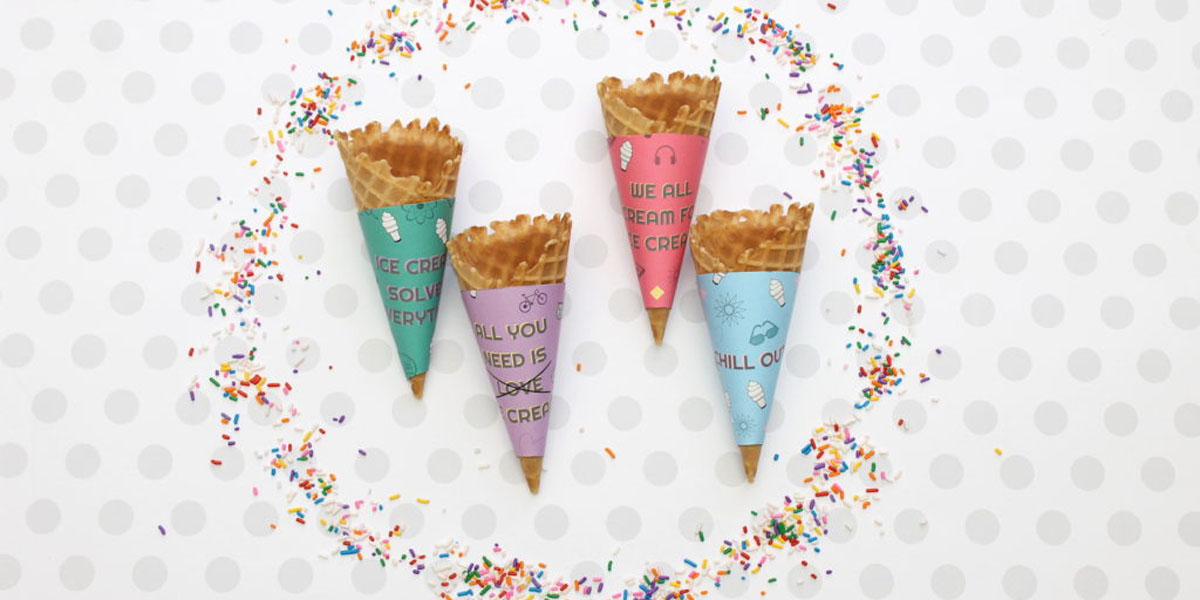 Custom ice cream cone wrappers for your business or party