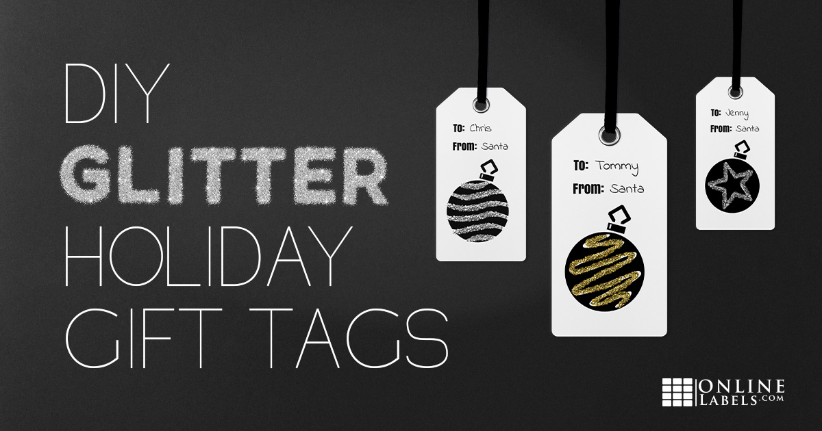 DIY Glitter Holiday Gift Tags