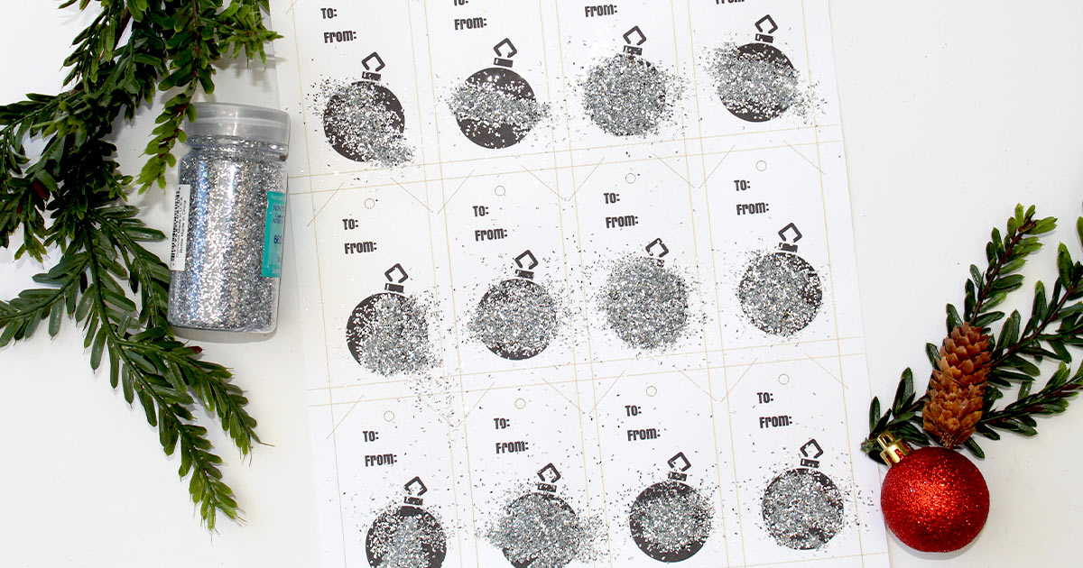 Pour glitter onto your gift tags.