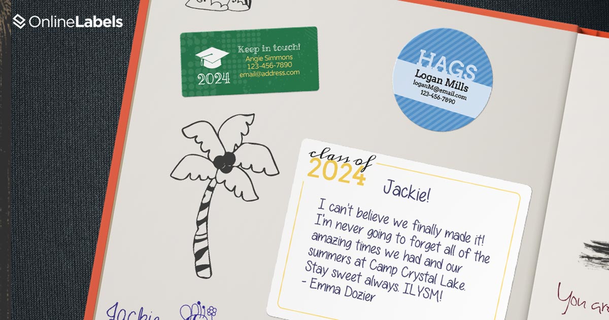Sign school yearbooks virtually with these free signature/message sticker templates