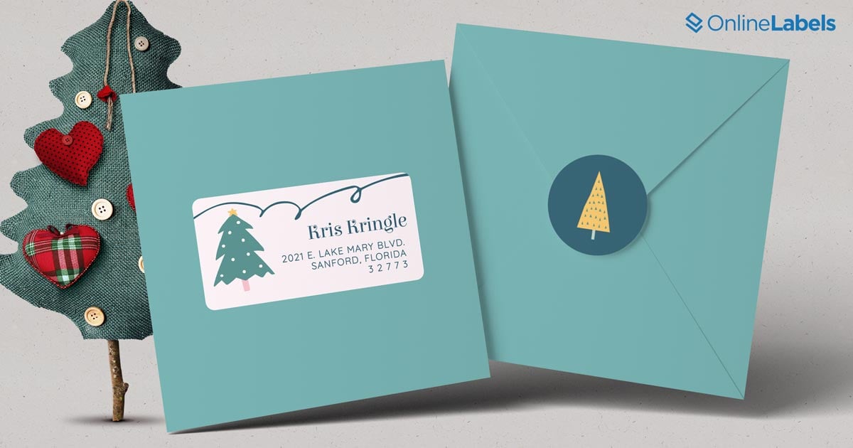 Holiday-themed address label templates.