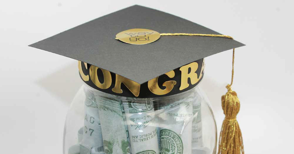 Finished jar with "Congrats" spelled out