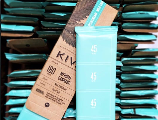 Marijuana chocolate bar by KIVA Confections