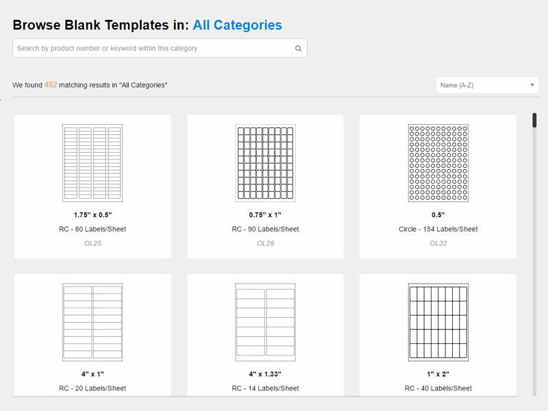 Blank label templates