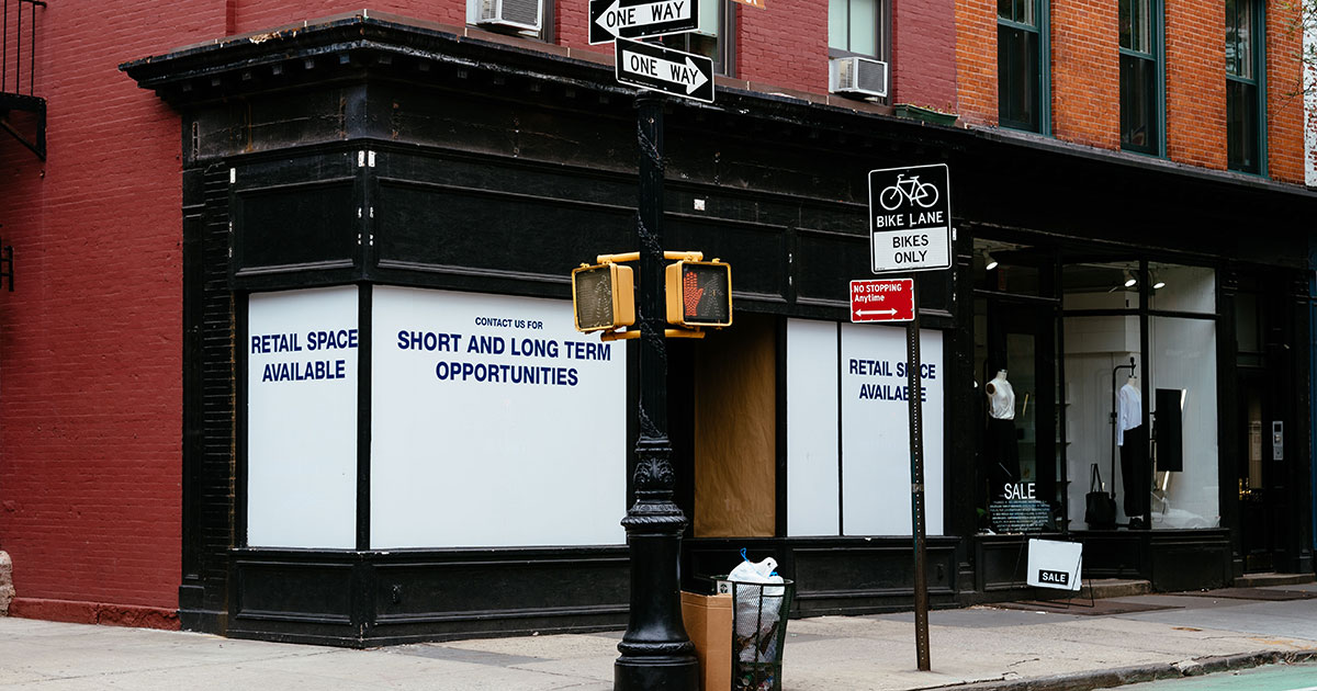 Empty storefront available for rent, perfect for small businesses looking to expand to a physical location