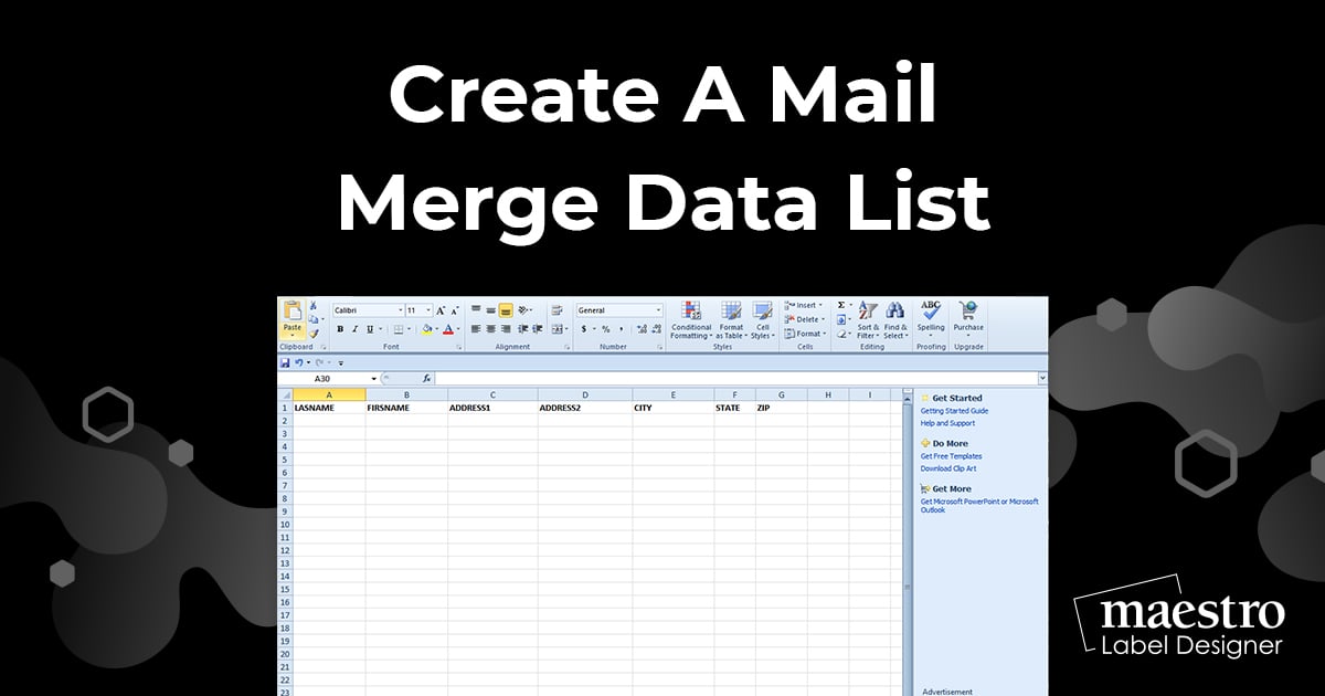 Excel to labels mail merge