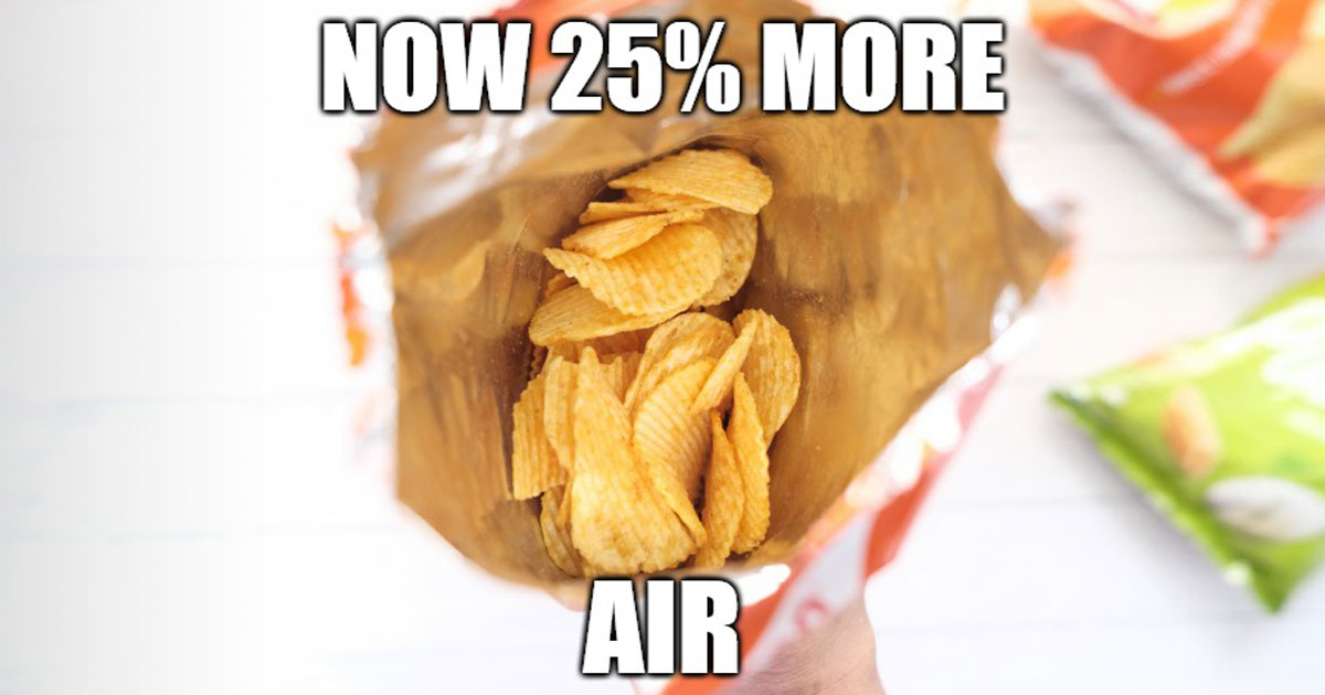 Now with 25 percent more air potato chips meme