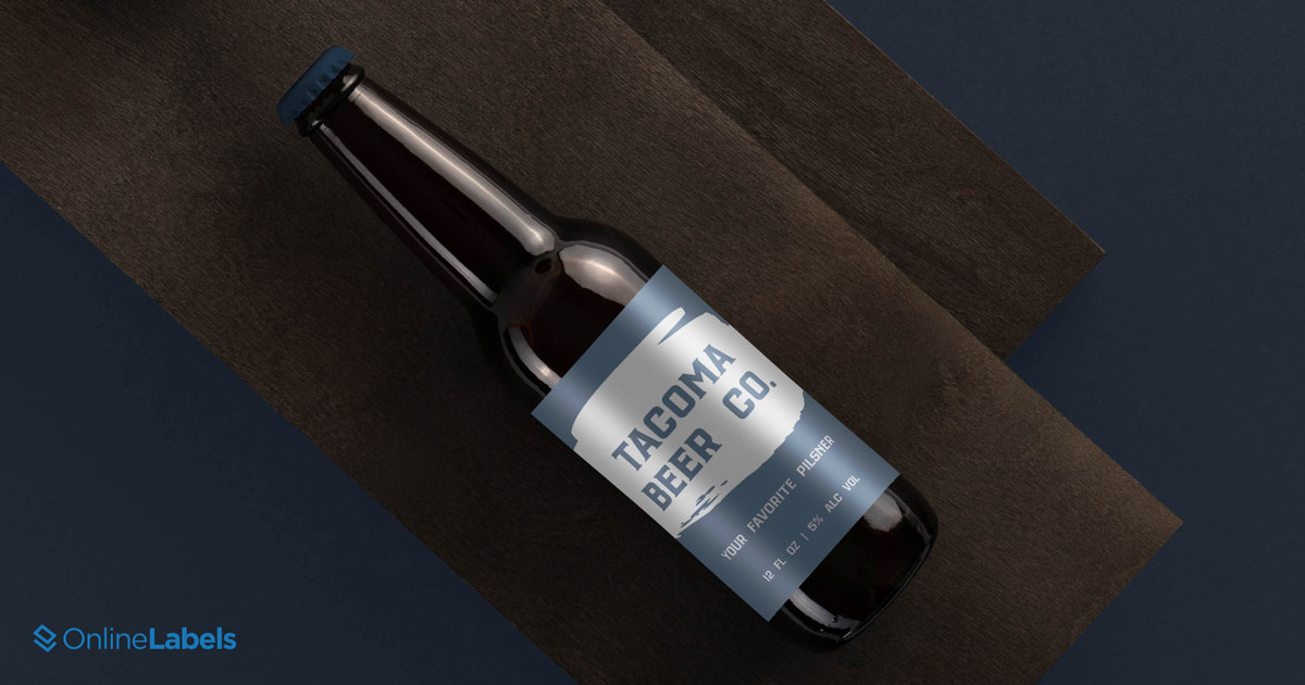 Minimalist beer bottle label style