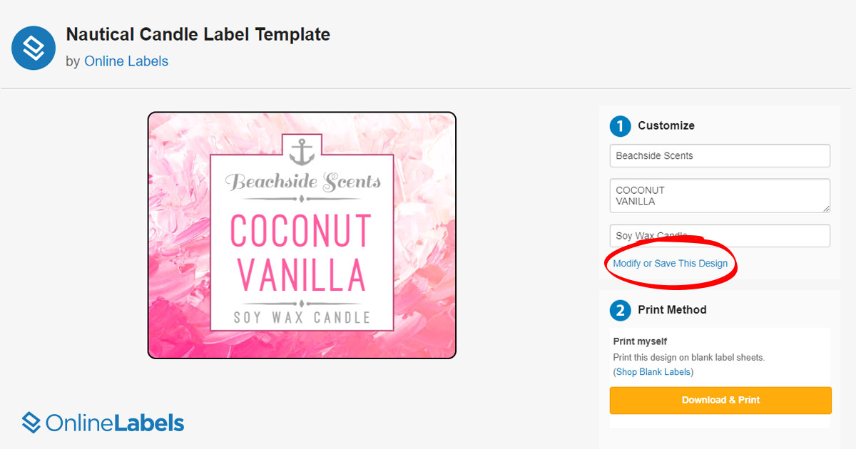 Click "Modify or save this design" to open the pre-designed label template design in Maestro Label Designer