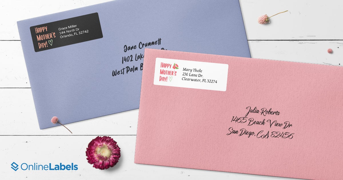 Get in the Mother's Day spirit with free printable label templates for addressing and sending snail mail
