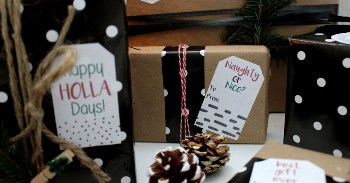 Classy Christmas gift tag label templates for gift giving during the holidays; free printable
