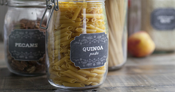 Pasta jars farmhouse chalkboard style pantry labels