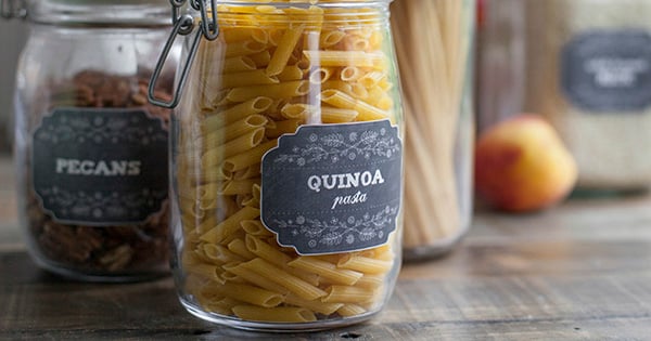 Pasta jars farmhouse chalkboard style pantry labels