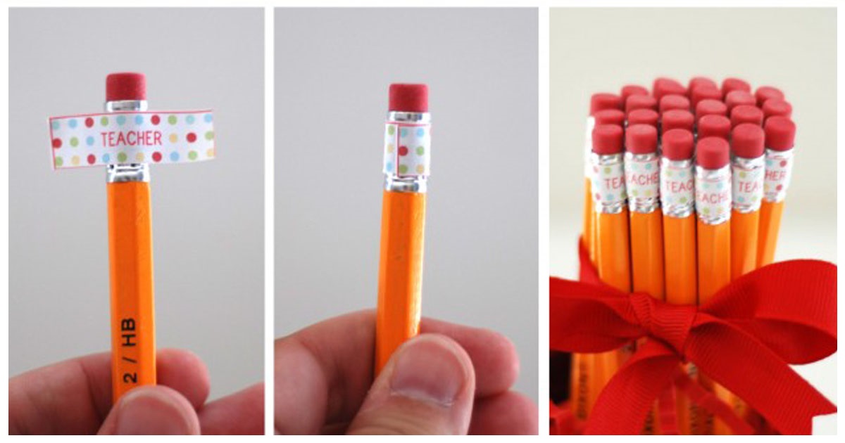 Cute teacher gift: custom pencils