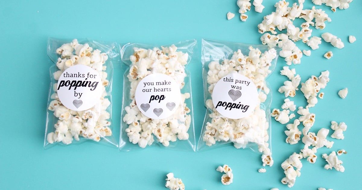 Label templates to host a popcorn bar at your next event