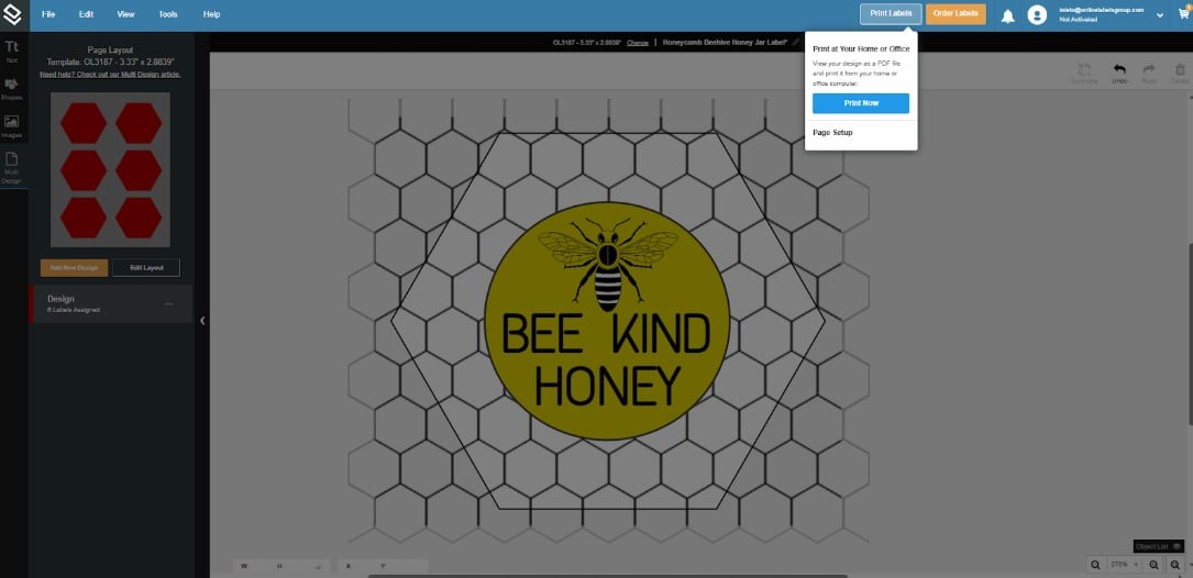 Printing your own honey labels.